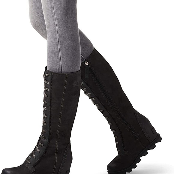 Sorel Shoes - Sorel Black Joan Of Arctic Tall Wedge Boot/Booties